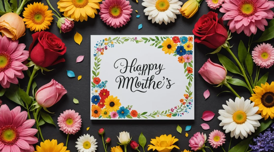 carte fête des mères fleurs